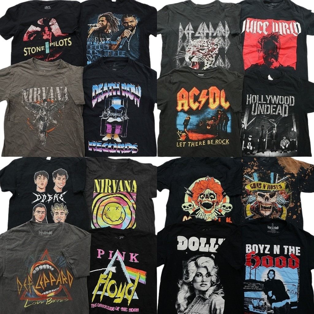 古着卸 まとめ売り 音楽・バンド Tシャツ 16枚セット ( メンズ S ) ニルヴァーナ 人物 ボーイズンザフッド ニルヴァーナ 中古 古着 NE7778