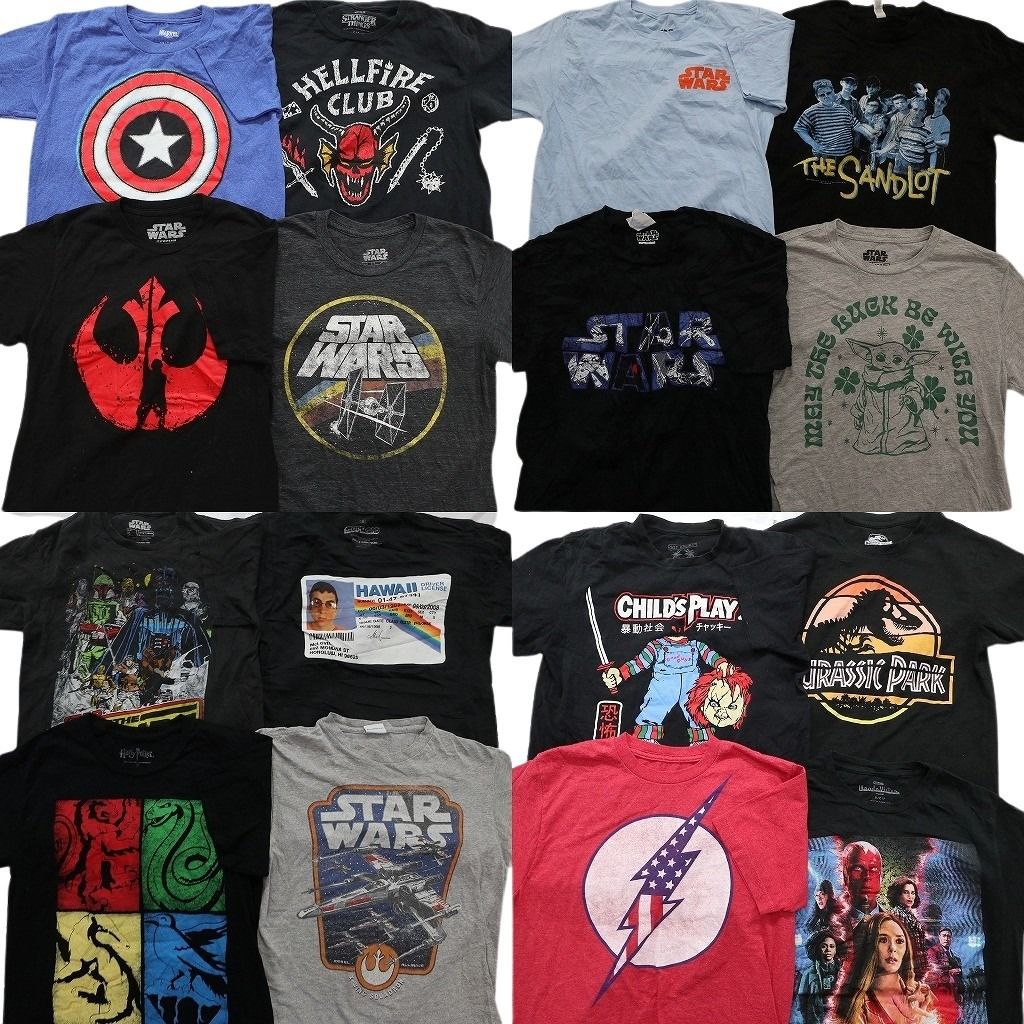 古着卸 まとめ売り 映画・ドラマ Tシャツ 16枚セット ( メンズ S ) ハリーポッター ホラー チャッキー スターウォーズ 中古 古着 NE7890