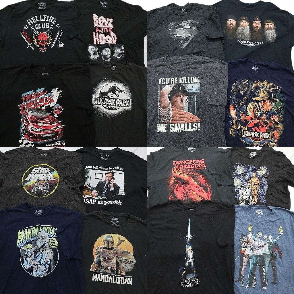 古着卸 まとめ売り 映画・ドラマ Tシャツ 16枚セット ( メンズ 2XL ) ストレンジャーシングス ワイルドスピード 中古 古着 NE7892