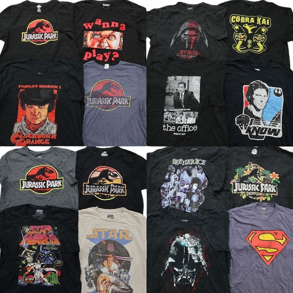 古着卸 まとめ売り 映画・ドラマ Tシャツ 16枚セット ( メンズ XL ) ホラー チャッキー コブラ会 ジュラシックパーク 中古 古着 NE7893
