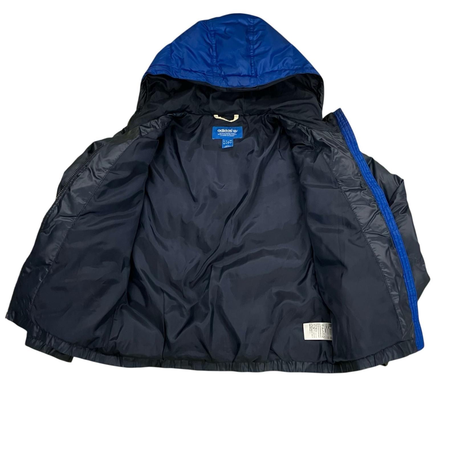 170040 現状品 adidas アディダス ダウンジャケット ネイビー×ブルー 