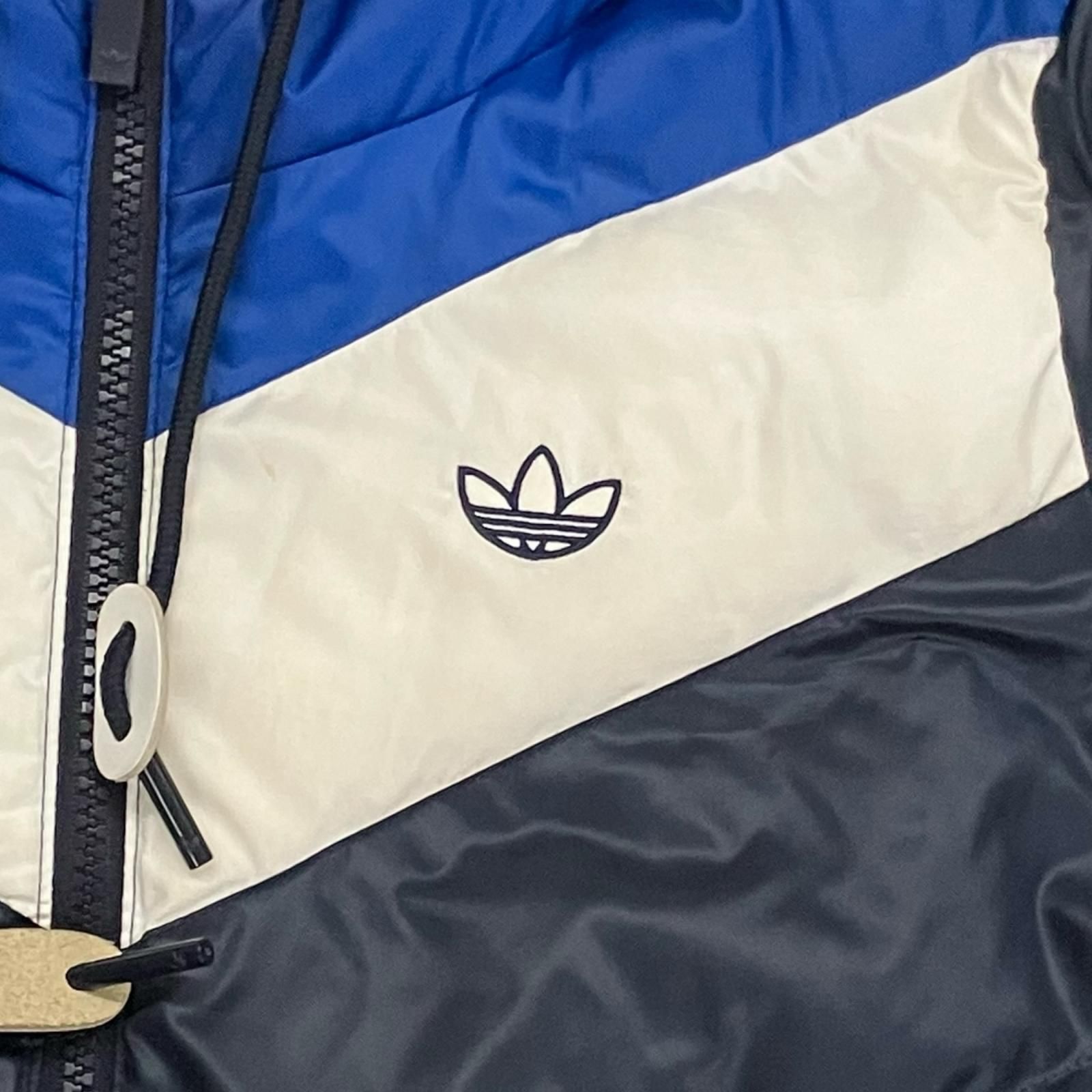 170040 現状品 adidas アディダス ダウンジャケット ネイビー×ブルー 