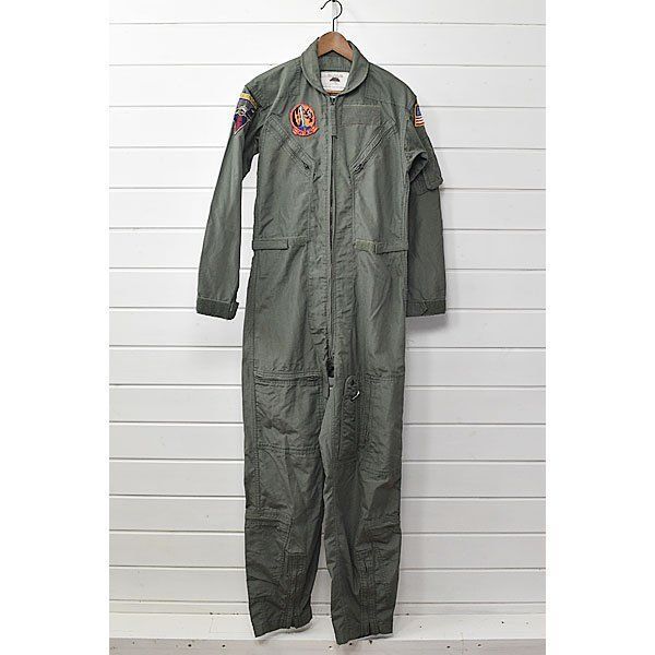 U.S.ARMY 米軍 COVERALLS FLYERS フライト つなぎ オールインワン カバーオール サロペット オーバーオール 36L ビンテージ｜24d0455