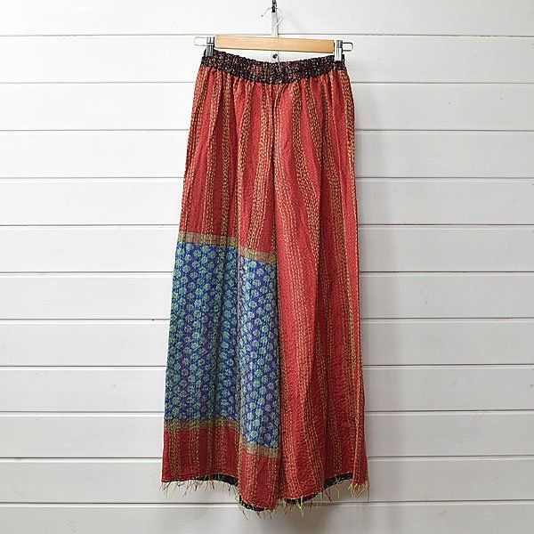 新品 WONDER FULL LIFE ワンダフルライフ シルク パンツ 刺し子 neo kantha roomu pants｜24i2663