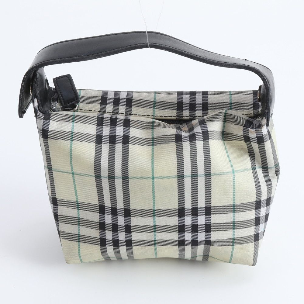 ノバチェック レザー ハンドバッグ バーバリー BURBERRY ナイロン