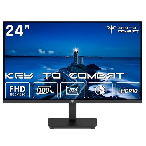 KTC 24インチモニター FHD(1920*1080) 100Hz 4000:1コントラスト比 HDR10 VAパネル 300cd/? Adaptive Sync対応 低ブルーライト フリッカーフリー HDMI/VGA搭載 チルト調整可能 79fc10ba