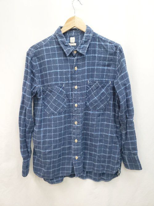 ◇ SEA シー 定番 チェック 長袖 シャツ ブラウス サイズF ネイビー ブルー系 レディース P 【1404250011998】