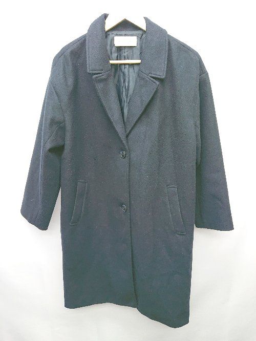◇ chocol raffine robe ショコラ フィネ ローブ シンプル 秋冬 長袖 チェスターコート サイズF ネイビー レディース P 【1404250010885】