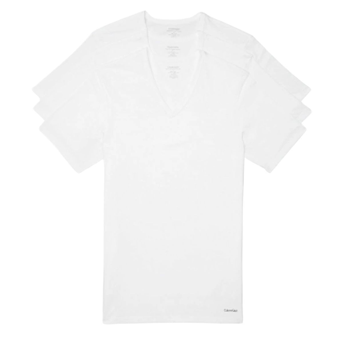 カルバンクライン Calvin Klein(CK) Tシャツ Vネック 半袖 3枚セット 肌着 NB4014 100 SLIM FIT メンズ ホワイト