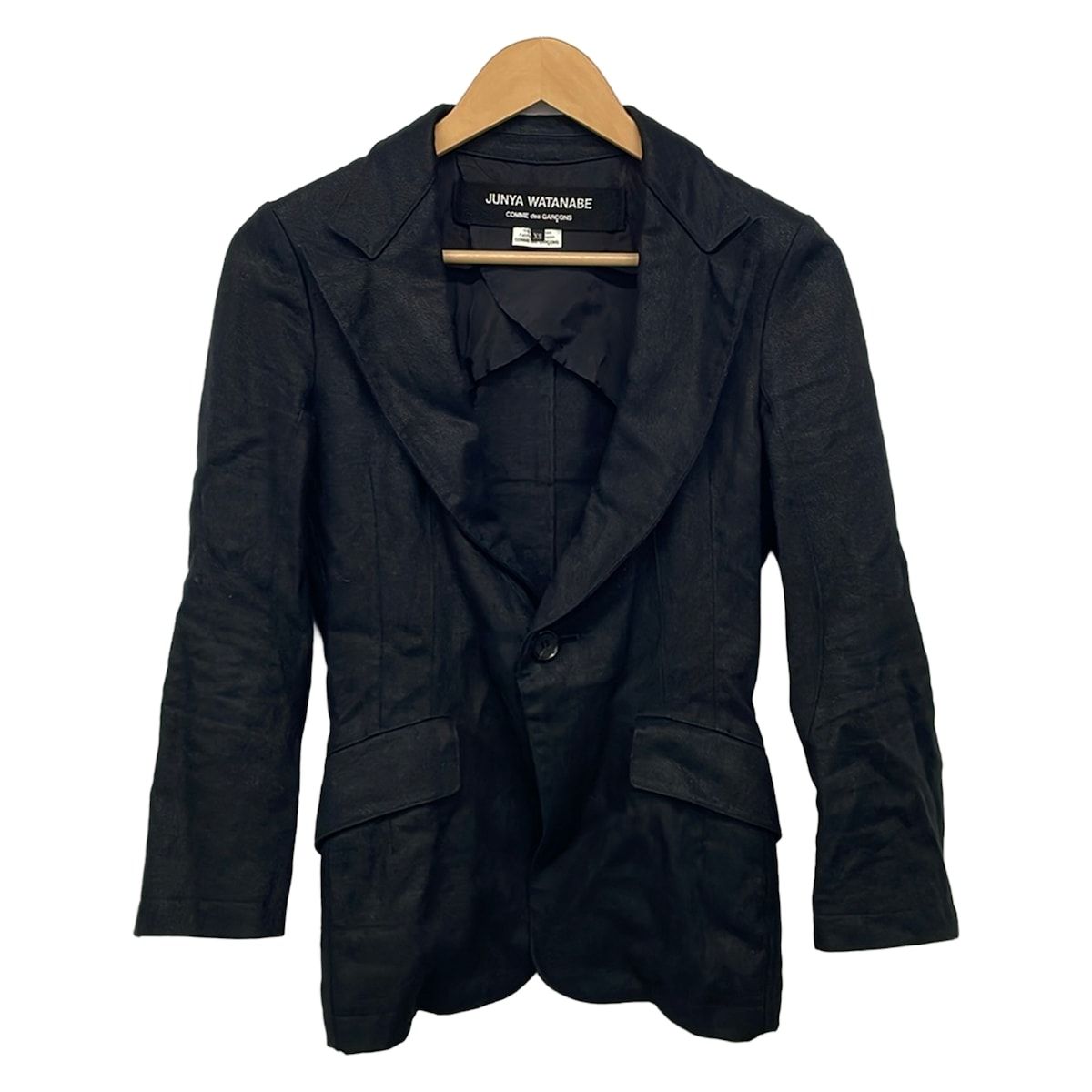 COMMEdesGARCONS JUNYA WATANABE(コムデギャルソンジュンヤワタナベ) ジャケット サイズXS レディース美品 - 黒 長袖/麻/春/秋