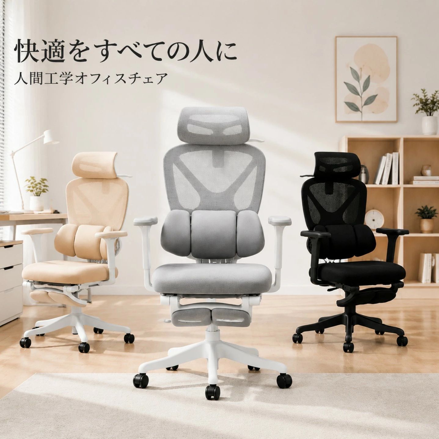 AORTD ゲーミングチェア オフィスチェアー ヘッドレスト キャスター付き おしゃれ デスクチェア リクライニング チェア 椅子 事務椅子 座椅子 勉強椅子 人間工学