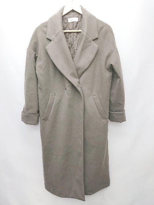 ■ select MOCA セレクト モカ ダブルボタン ロング 長袖 チェスターコート サイズＭ チャコールグレー系 レディース P 【1404250012100】