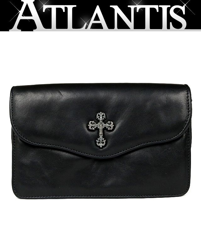 CHROME HEARTS 銀座店 クロムハーツ フィリグリークロス チェーンウォレット バッグ レザー メンズ SV925 黒 103132