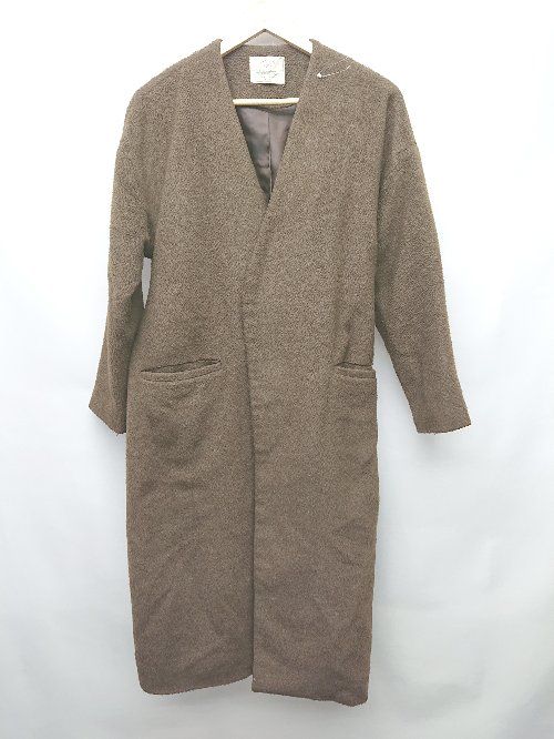 ◇ ◎ Ungrid アングリッド ドロップショルダー 長袖 ガウンコート サイズF ブラウン レディース P 【1404250015231】