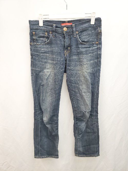 ◇ RED CARD レッドカード ダメージ加工 スキニー カジュアル デニム ジーンズ パンツ サイズ23 ネイビー系 レディース P 【1405090013340】