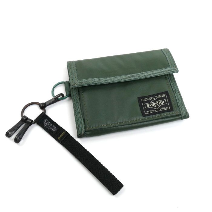 PORTER ポーター カプセルウォレット 三つ折り財布 カーキ 555-06440 メンズ 中古 美品
