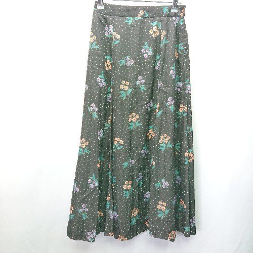 ◇ URBAN RESEARCH アーバンリサーチ ドット柄 花柄 ロング丈 フレア スカート サイズFREE ブラック レディース E 【1405140011340】
