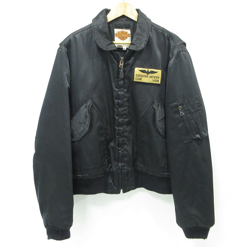 【三重本店】 中古 HARLEY-DAVIDSON | ハーレーダビットソン TYPE CWU-55/P フライトジャケット 中綿ミリタリージャケット J84573 ブラック サイズ:L 【93】