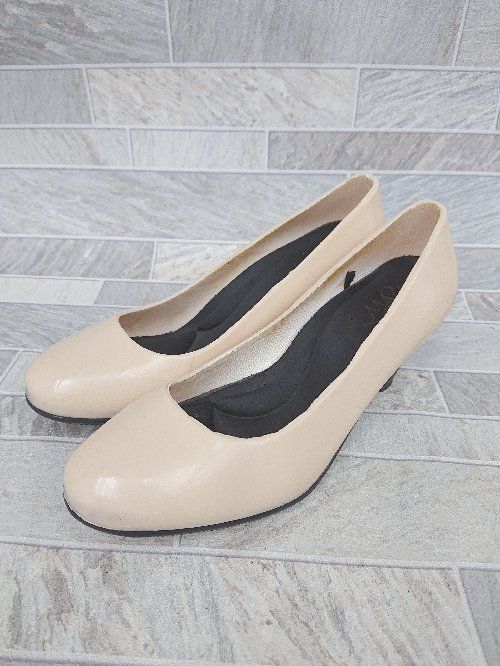 ◇ MILADY ミレディー ラウンドトゥ ローヒール シンプル パンプス ヒール サイズS ベージュ系 レディース P 【1405230015906】