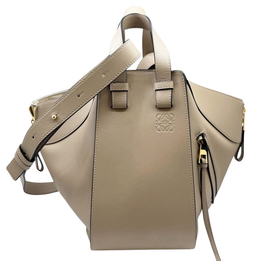【中古】LOEWE ロエベ ハンモック スモール レザー グレージュ ショルダーバッグ 2WAYショルダー グレーベージュ ハンドバッグ レディース 人気 レザー 鞄 お洒落 肩掛け 【ブランドギャラリー東心斎橋店】