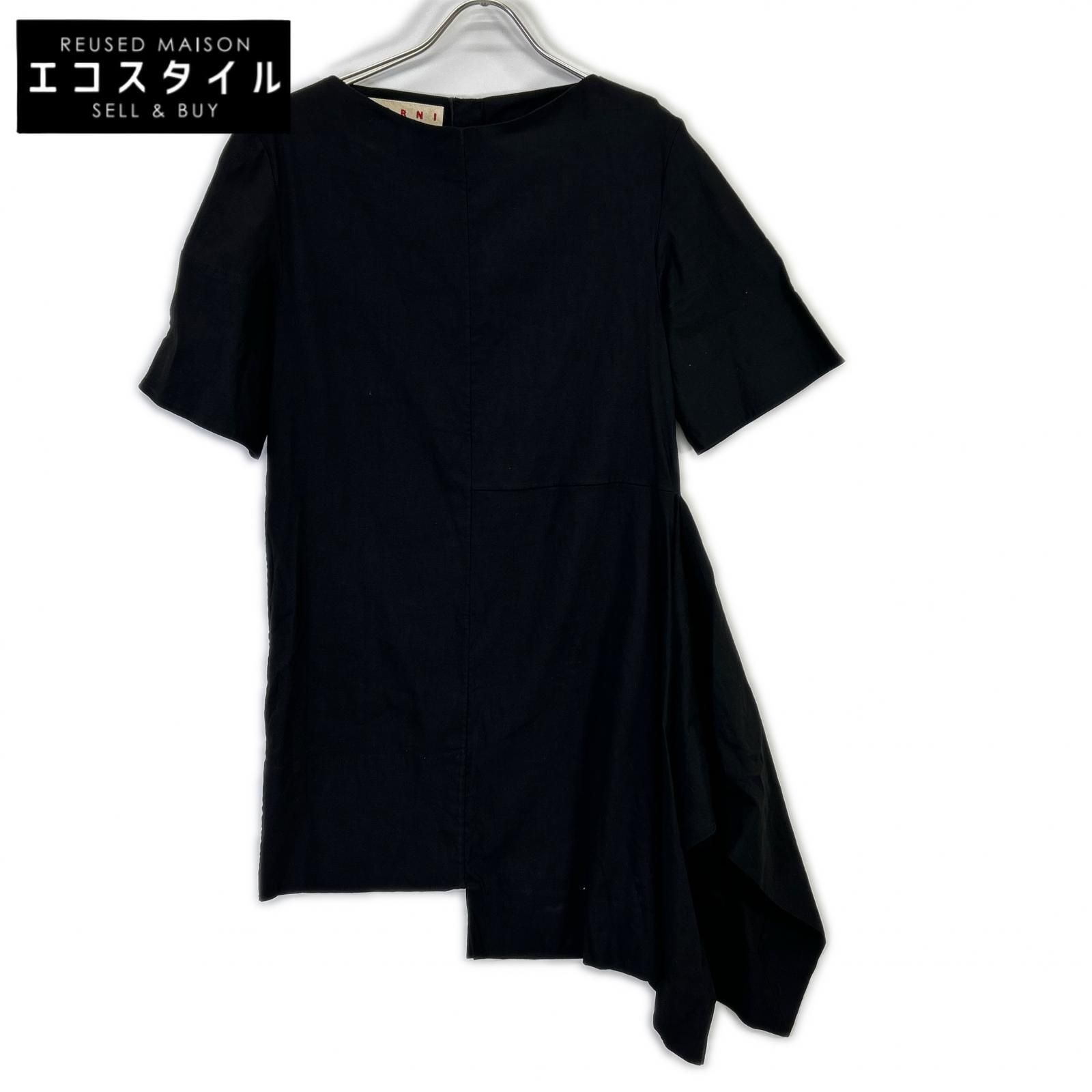 MARNI　マルニ　TNMAR01A00TL234 ブラック アシンメトリー ワンピース　40