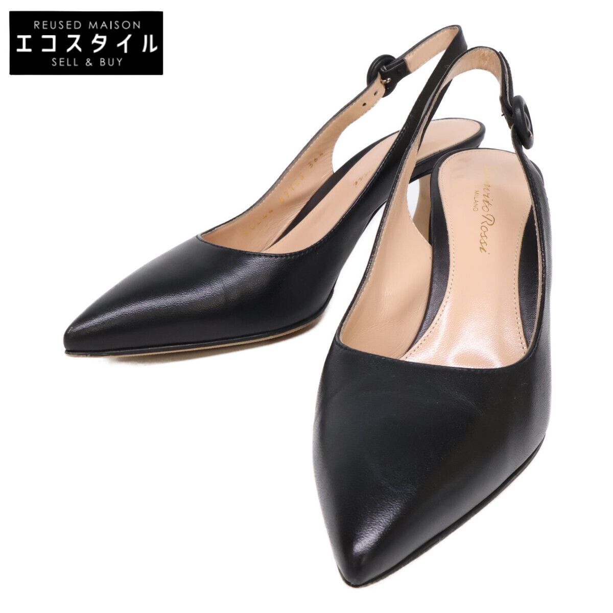 Gianvito Rossi　ジャンヴィトロッシ　【美品】G95244 KITYA SLINGBACK 70 ヒール パンプス　36.5