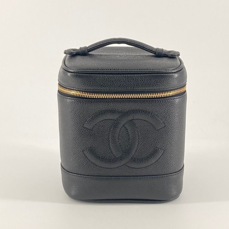 CHANEL（シャネル）　バニティ　キャビアスキン　ハンドバッグ　A01998　ブラック