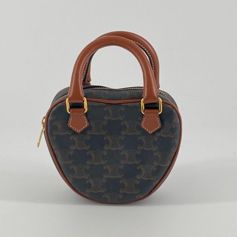 CELINE(セリーヌ) ミディアム セリーヌ ハート ハンドバッグ 198222 ブラウン