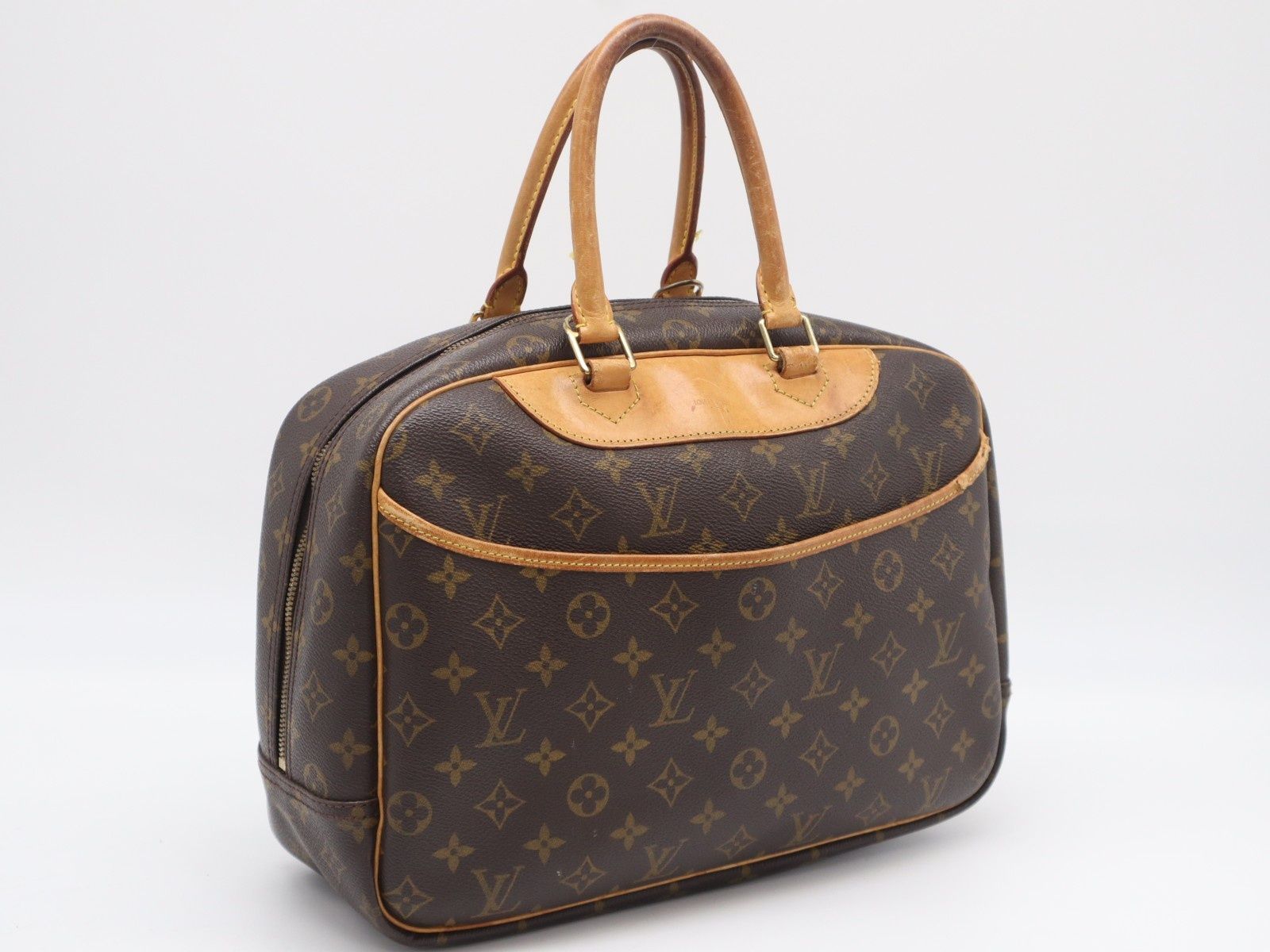 ★3日以内返品可★ LOUIS VUITTON ルイ・ヴィトン モノグラム キャンバス ドーヴィル M47270 ハンドバッグ ブラウン コーティングキャンバス レザー レディース