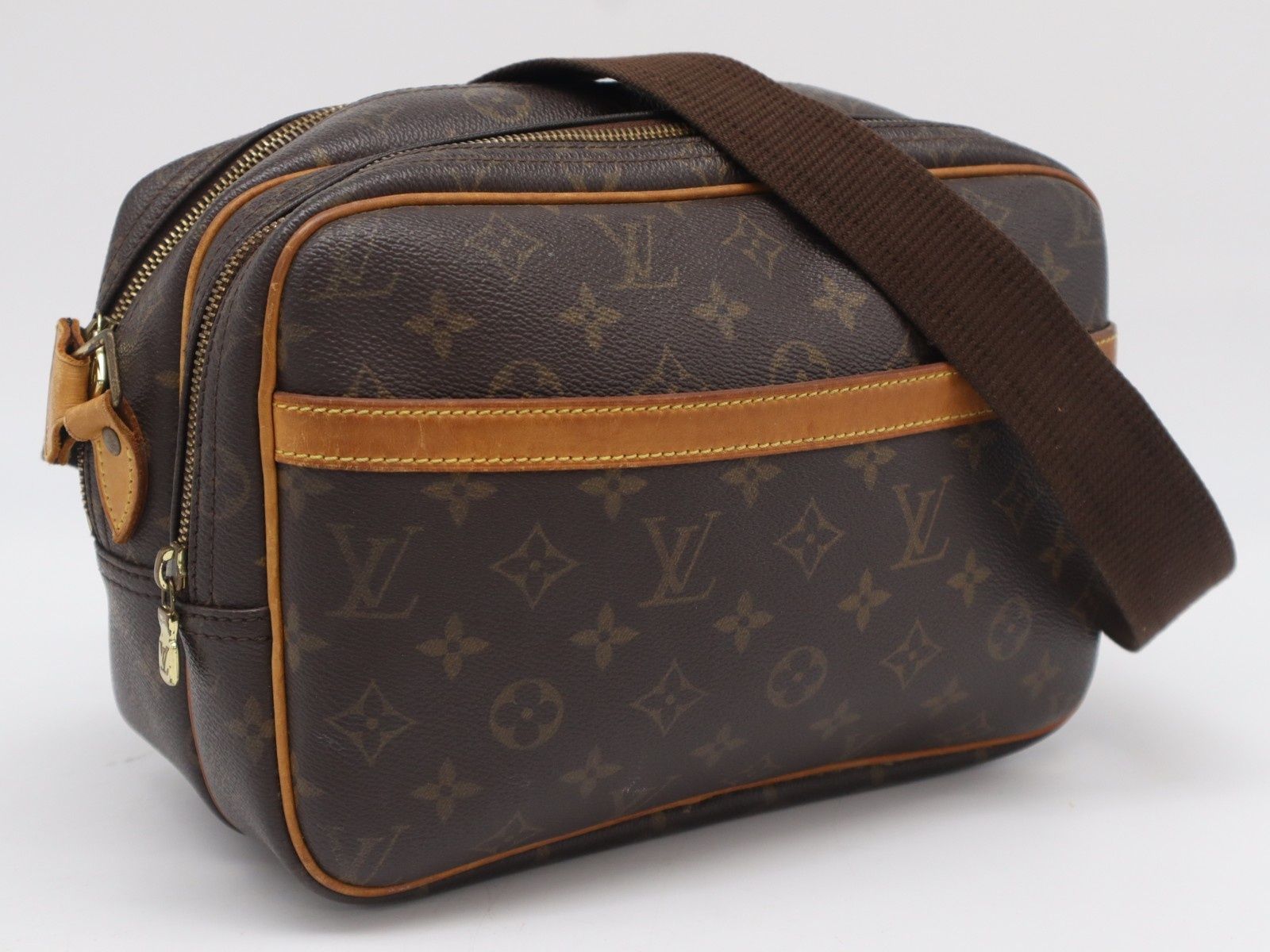 ★3日以内返品可★ LOUIS VUITTON ルイ・ヴィトン モノグラム キャンバス リポーターPM M45254 ショルダーバッグ ブラウン コーティングキャンバス レザー レディース