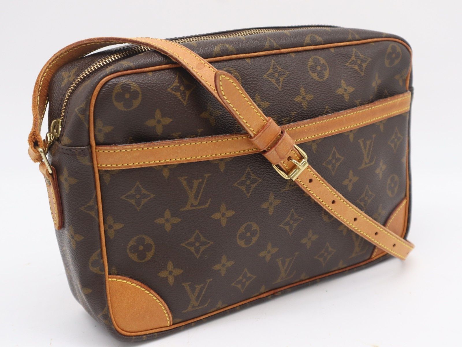 ★3日以内返品可★ LOUIS VUITTON ルイ・ヴィトン モノグラム キャンバス トロカデロGM M51272 ハンドバッグ ブラウン コーティングキャンバス レザー レディース