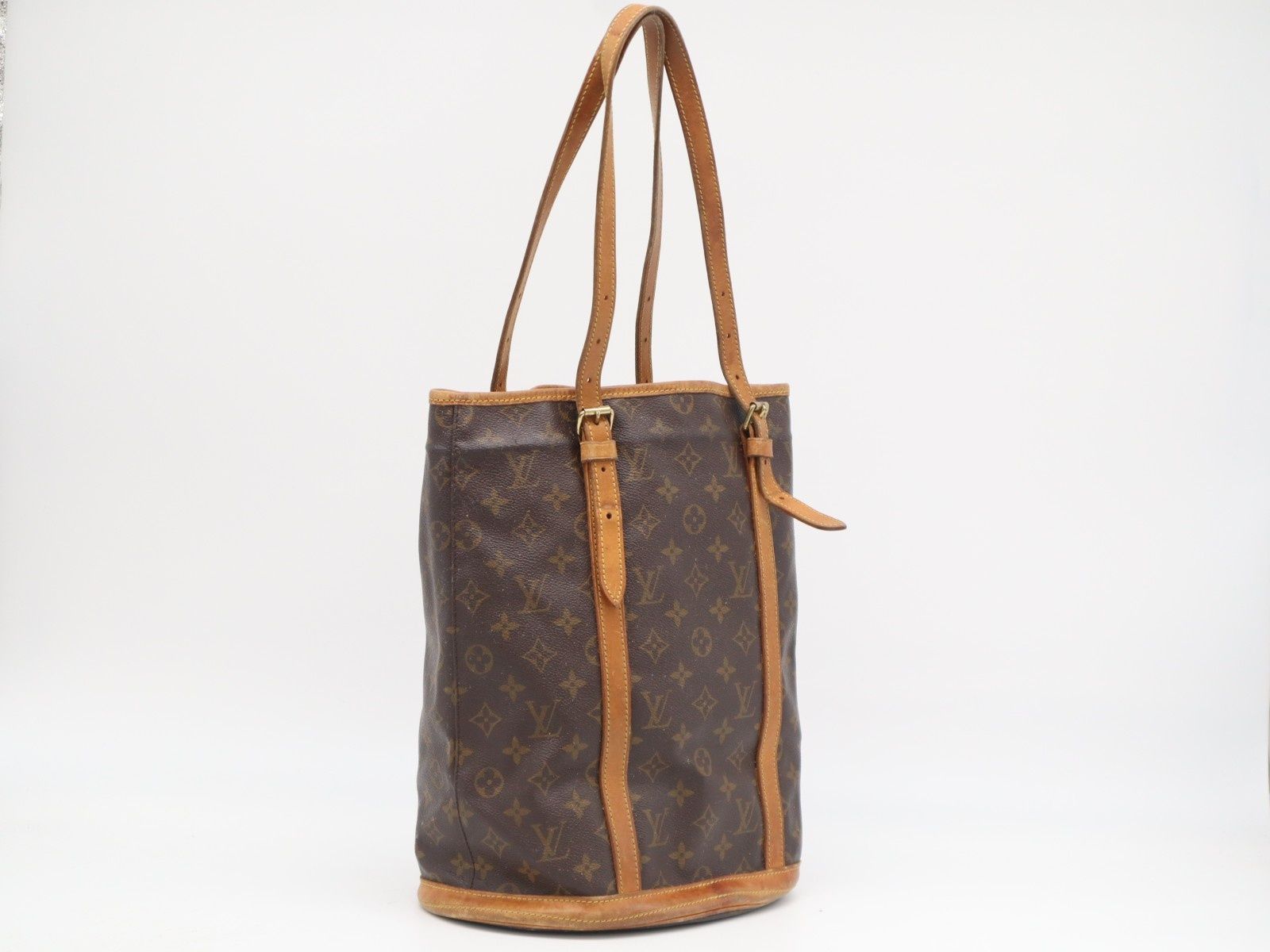 ★3日以内返品可★ LOUIS VUITTON ルイ・ヴィトン モノグラム キャンバス バケットGM M42236 ハンドバッグ ブラウン コーティングキャンバス レザー レディース