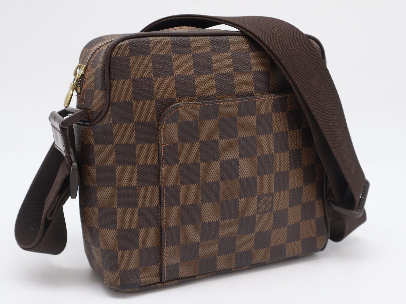 ★3日以内返品可★ LOUIS VUITTON ルイ・ヴィトン モノグラム キャンバス オラフPM N41442 ショルダーバッグ ブラウン コーティングキャンバス レザー メンズ