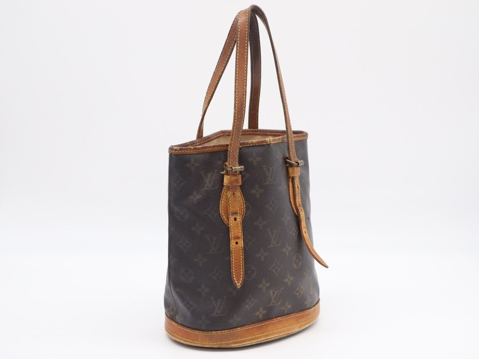 ★3日以内返品可★ LOUIS VUITTON ルイ・ヴィトン モノグラム キャンバス バケットPM M42238 ハンドバッグ ブラウン コーティングキャンバス レザー レディース 25,838円