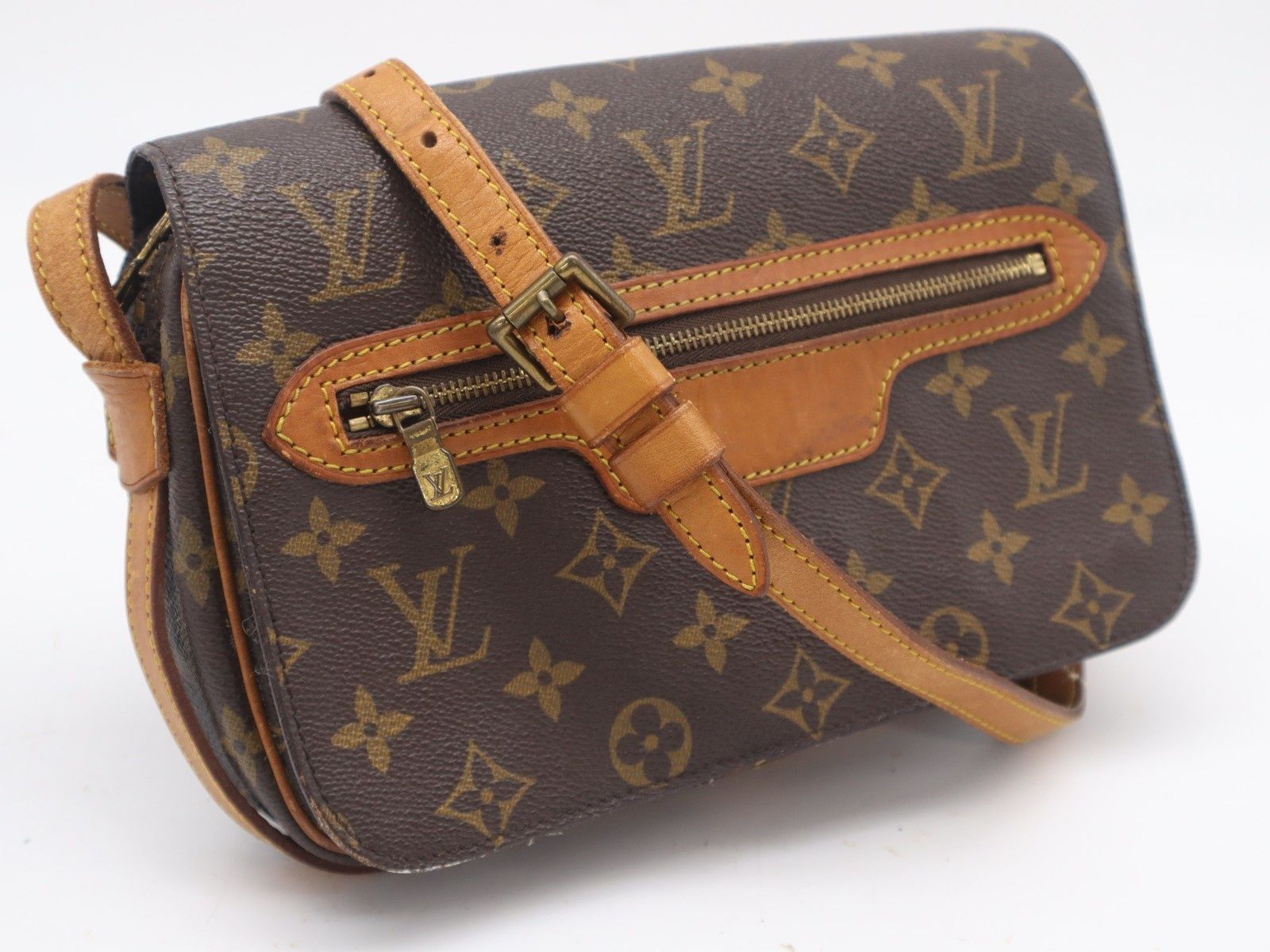 ★3日以内返品可★ LOUIS VUITTON ルイ・ヴィトン モノグラム キャンバス サンジェルマン24 M51210 ショルダーバッグ ブラウン コーティングキャンバス レザー レディース