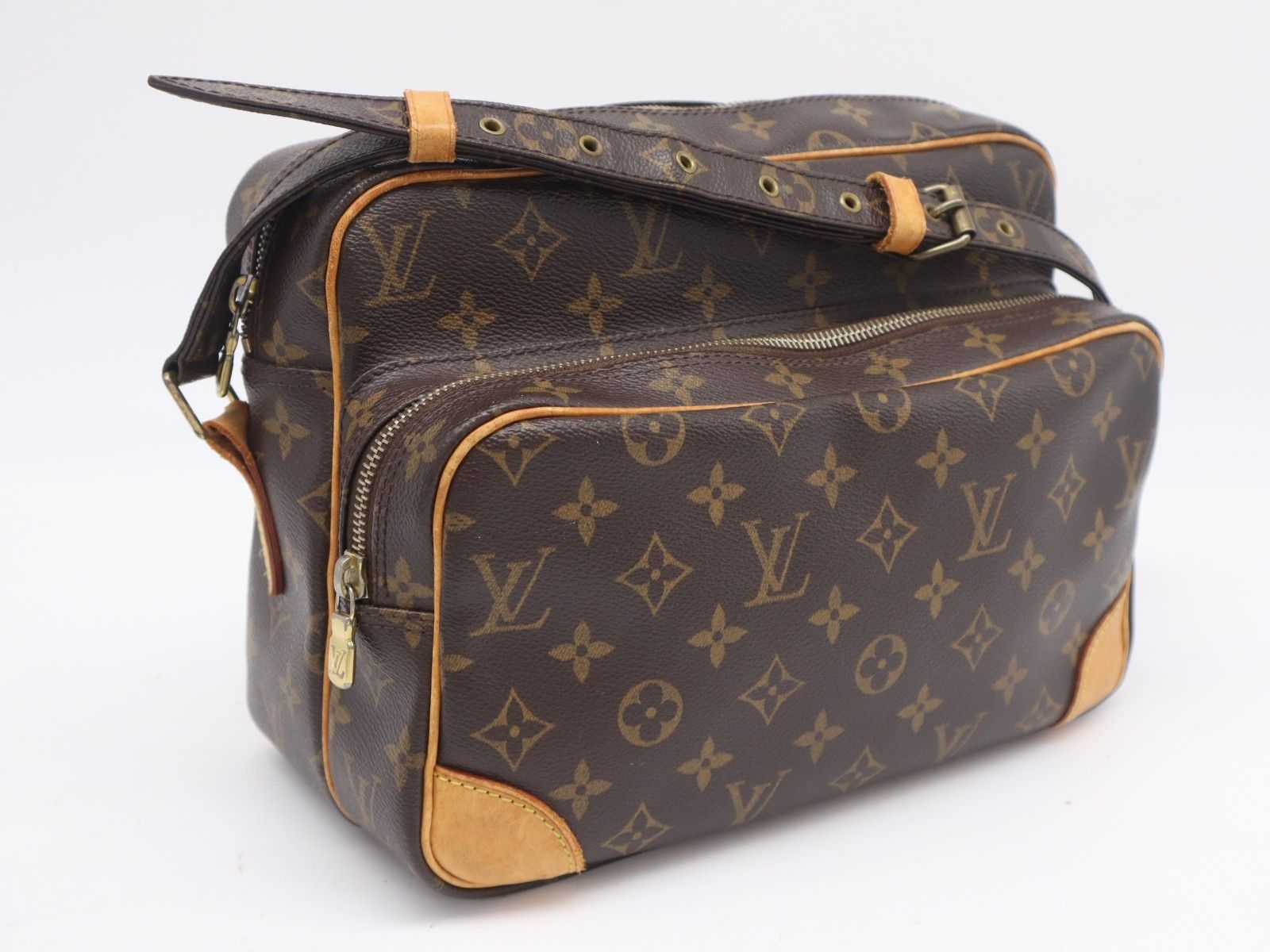 ★3日以内返品可★ LOUIS VUITTON ルイ・ヴィトン モノグラム キャンバス ナイル M45244 ショルダーバッグ ブラウン コーティングキャンバス レザー レディース
