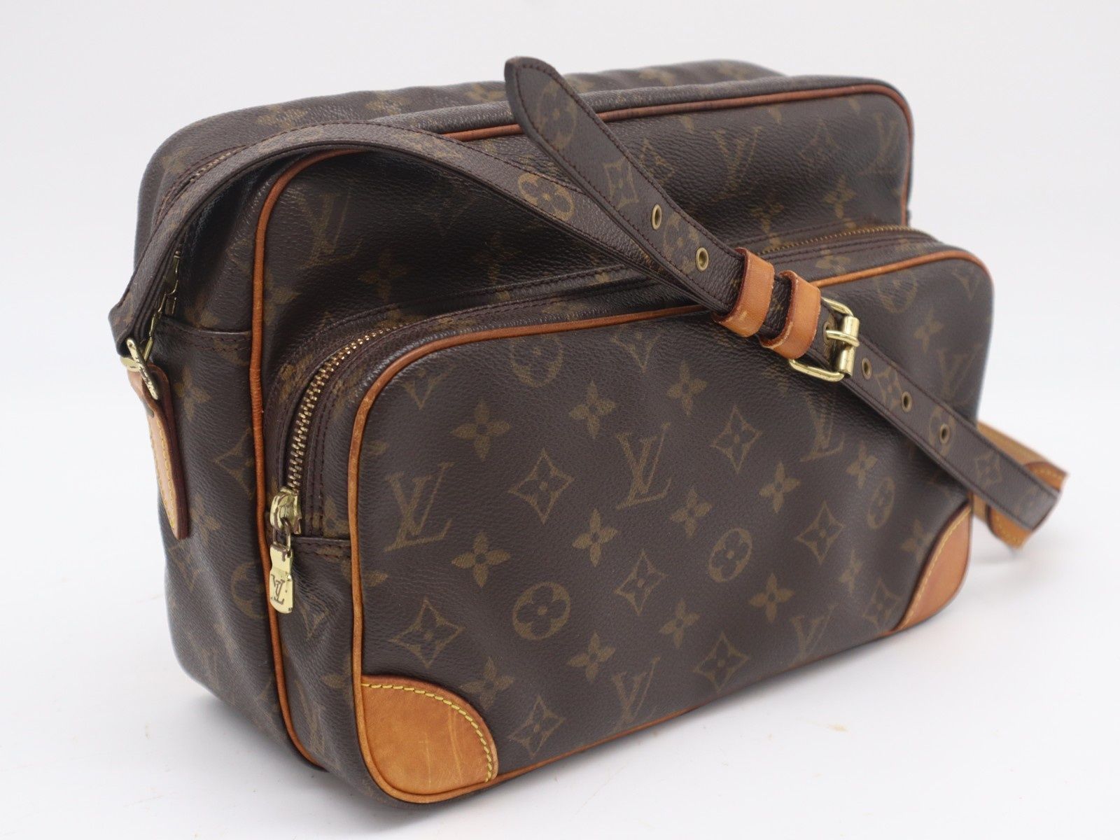 ★3日以内返品可★ LOUIS VUITTON ルイ・ヴィトン モノグラム キャンバス ナイル M45244 ショルダーバッグ ブラウン コーティングキャンバス レザー レディース