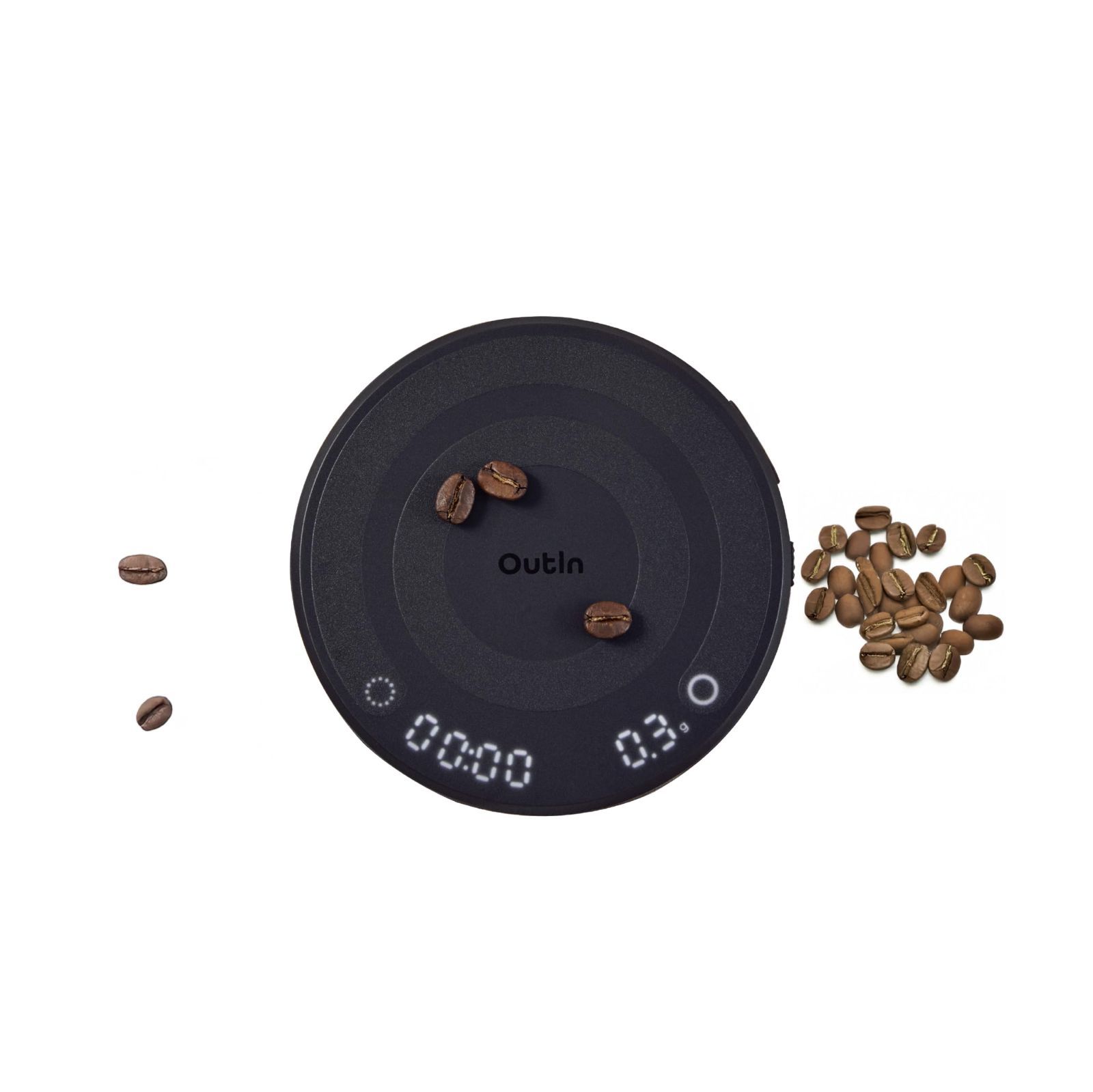 【特価商品】OutIn Claro ポータブルコーヒースケール エスプレッソ 2kg / 0.1g 正確な測定 複数モード タイマー機能 充電式 保護バッグ付き