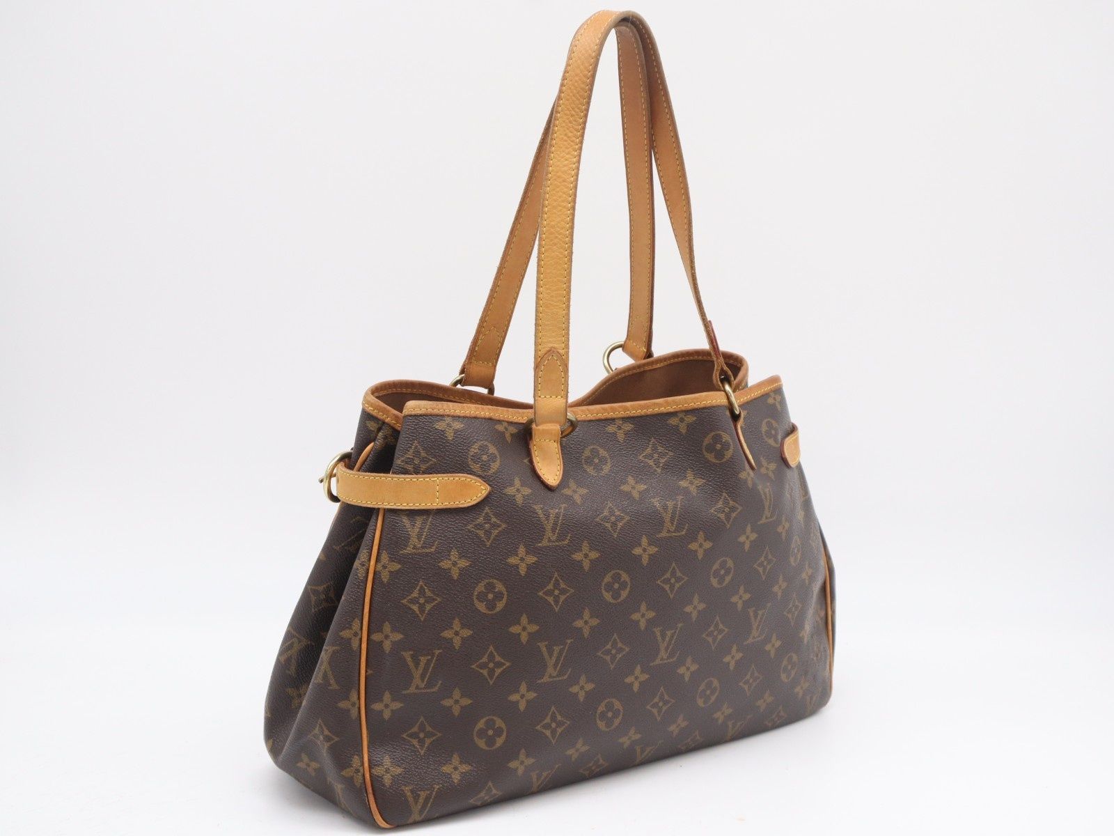 ★3日以内返品可★ LOUIS VUITTON ルイ・ヴィトン モノグラム キャンバス バティニョール オリゾンタル M51154 ハンドバッグ ブラウン コーティングキャンバス レザー レディース