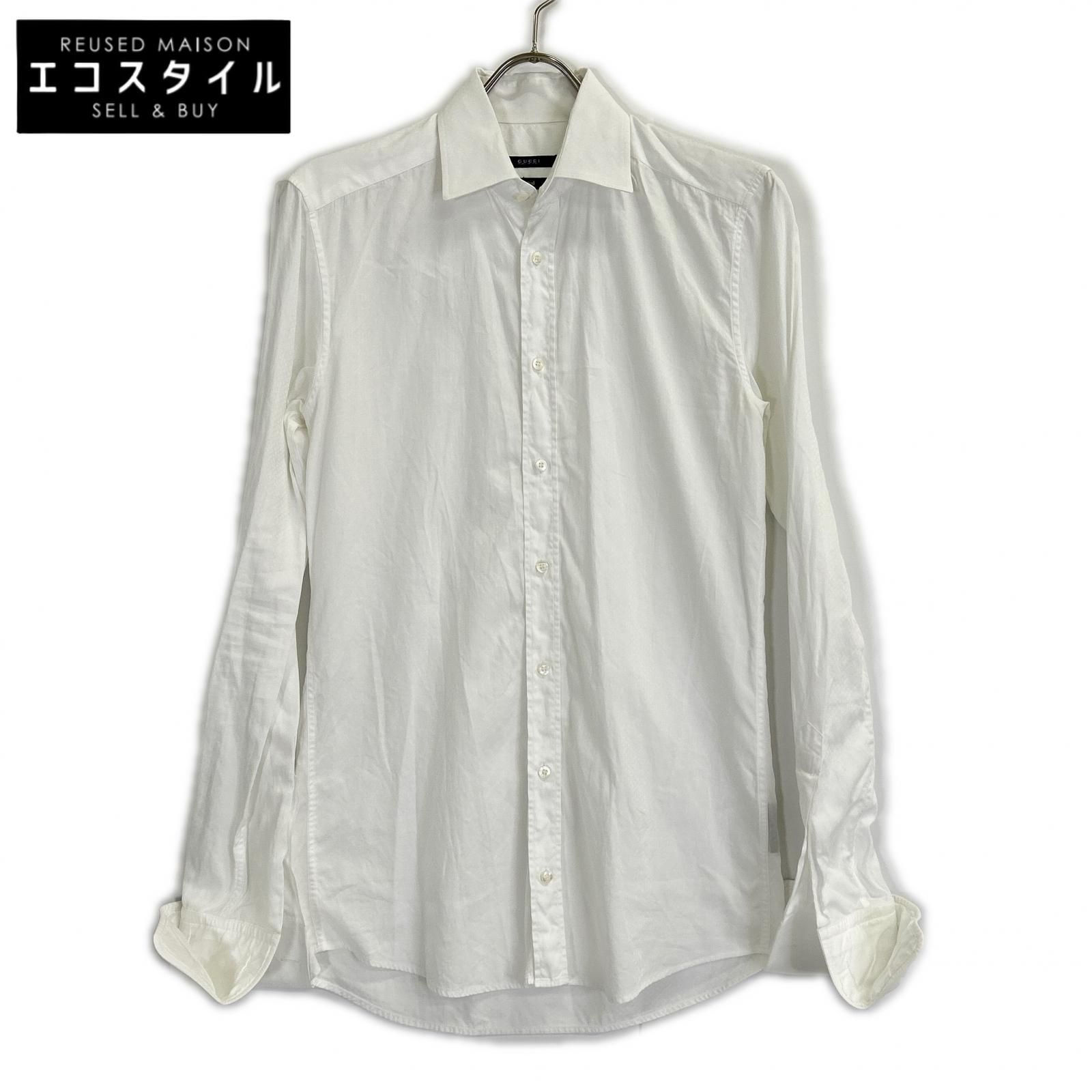 GUCCI グッチ 307666 ホワイト ロングスリーブレギュラーカラーボタンシャツ 38