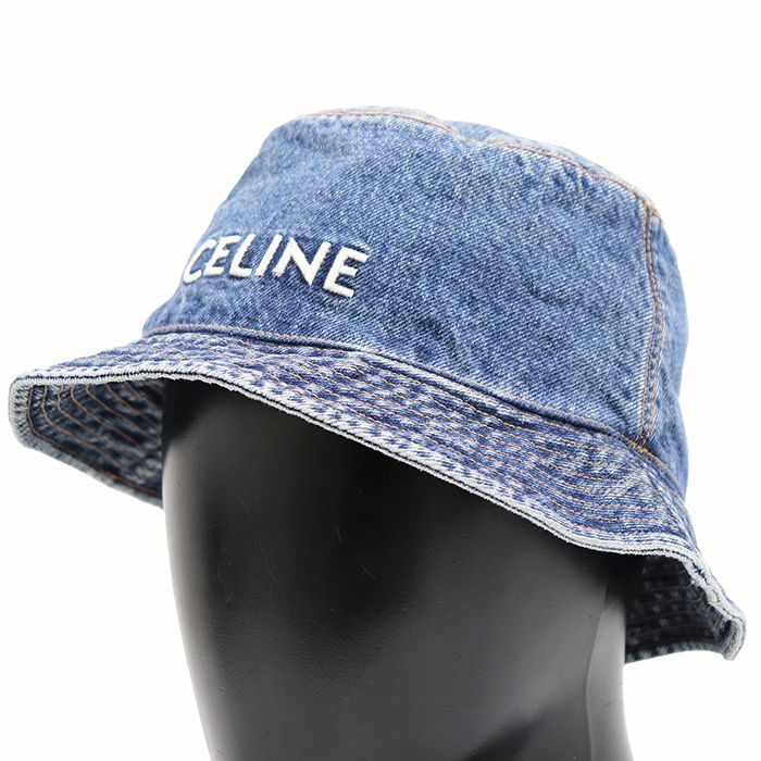 美品　CELINE デニムバケットハット　L レディース　メンズ 美品】CELINE セリーヌ デニム バケットハット サイズ L メンズ