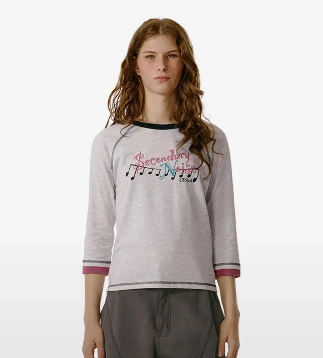 テケット ロングスリーブ Flow Note L/S Tee Melange Gray