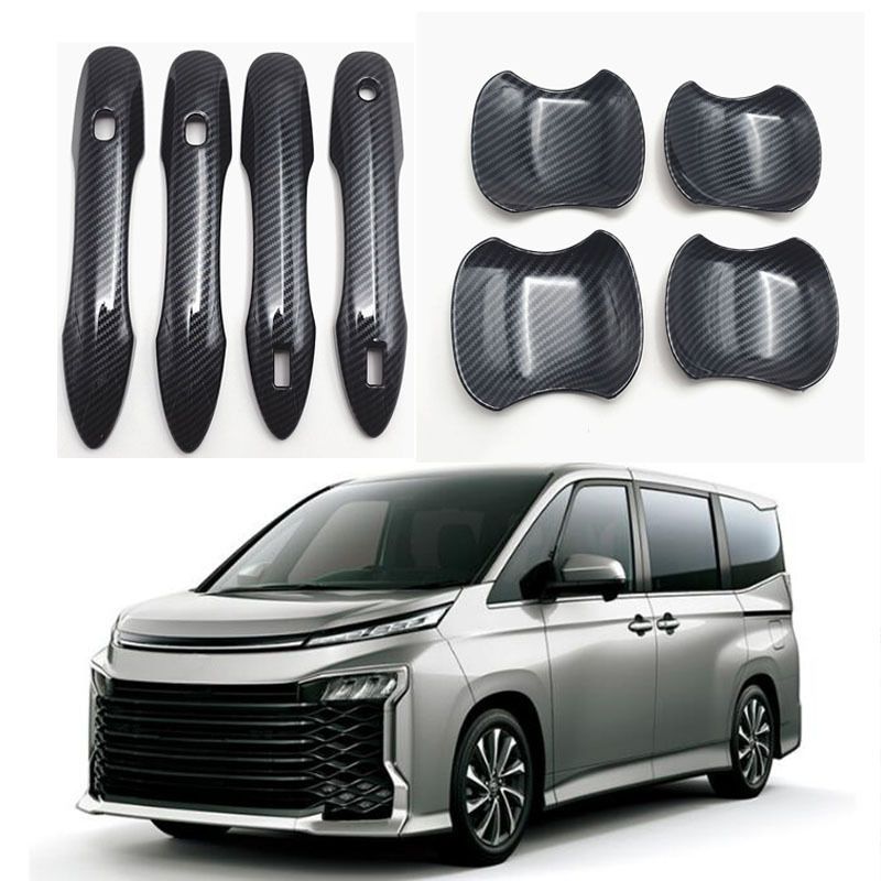 【送料無料】トヨタ ヴォクシー/ノア90系 (Toyota Voxy/Noah 90) 2022 専用 外ドアハンドルカバー メッキ調 ドレスアップ カスタム 保護 傷防止 簡単取付 アクセサリー