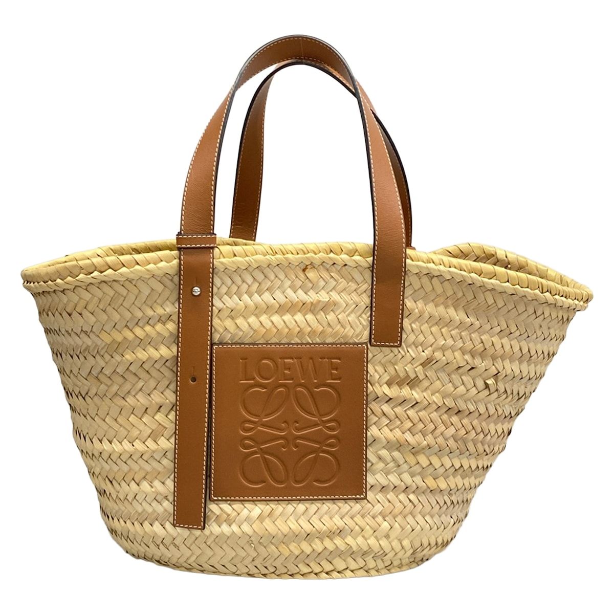 LOEWE(ロエベ) トートバッグ バスケット ベージュ×ブラウン かごバッグ レザー 33,670円