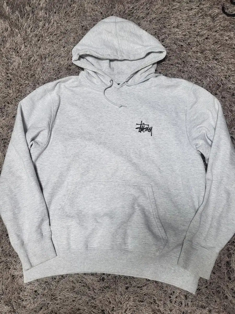 STUSSY ベーシック フーディー グレー L