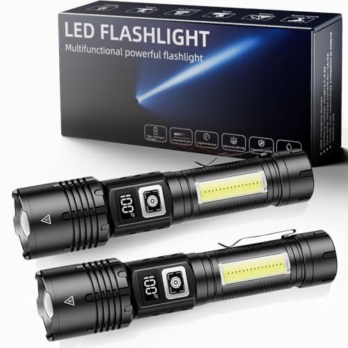 懐中電灯 led 強力 軍用 最強 【2025新型2-in-1多機能COB作業灯 】マグネット付き キャンプ ランタンライト 超高輝度 明るい ハンディライト 5モード 白&赤色灯 ディジタル電気量 ズーム式 ペンライト Type-C 充電式 4510ff88