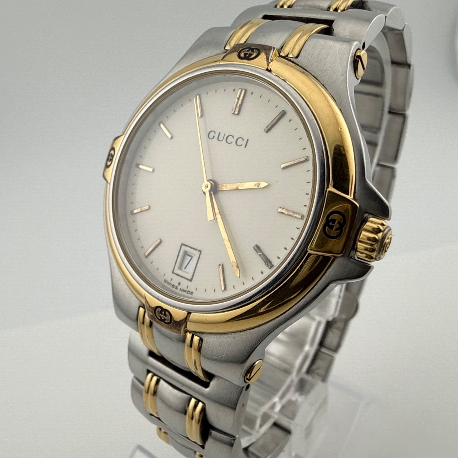 GUCCI グッチ 9040M クォーツ　メンズ　腕時計 ジャンク 不稼働 リューズ不良【M47】