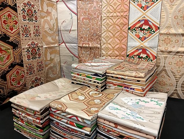 平和屋着物■袋帯 西陣 まとめて100点 鳳凰 向かい鶴 孔雀 蝶 更紗 松竹梅 花柄 七宝 正倉院 佐賀錦 金銀糸 未使用品あり 全て正絹 mmm1131