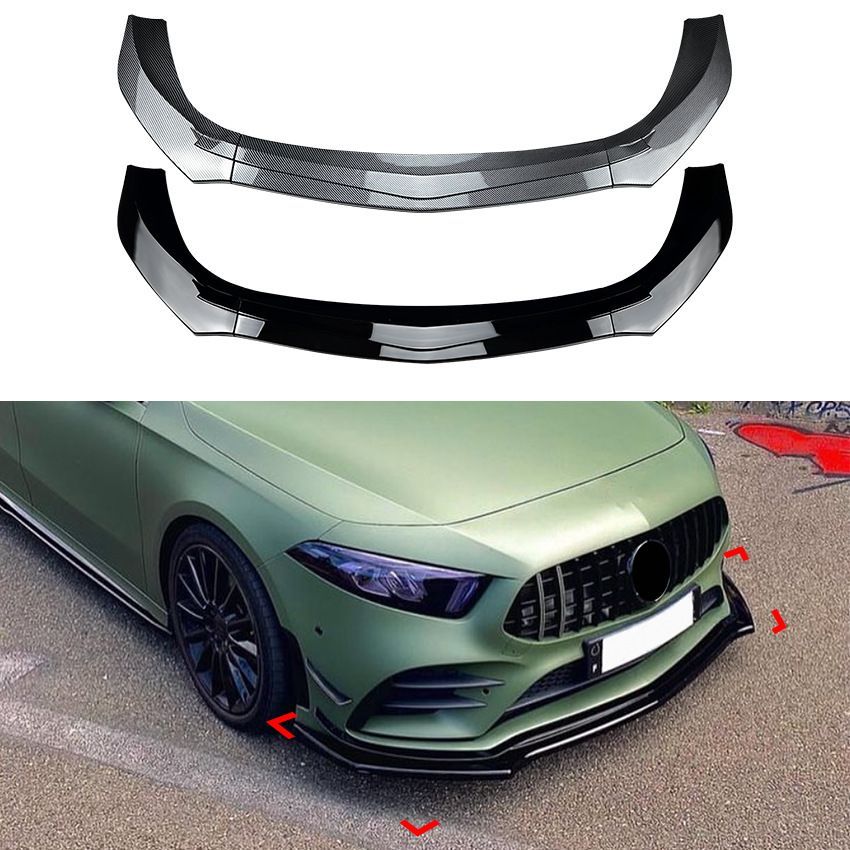 【送料無料】メルセデスベンツ Aクラス W177 (Mercedes-Benz A-Class W177) 2019-2022 A180/A200/A35 AMGスタイル フロントリップ スポイラー カスタム ドレスアップ 簡単取付