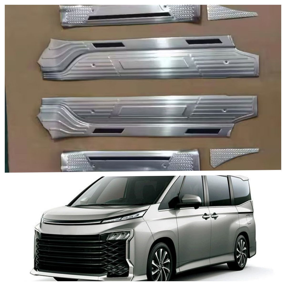 【送料無料】トヨタ ヴォクシー90系 (Toyota Voxy 90 Series) 2022 専用 ステンレス ウェルカムステップ LED発光 ドアシルプレート ドレスアップ カスタム 高級感 夜間視認性アップ 簡単取付 アクセサリー